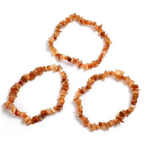 Orange Moonstone Chips Bracelet - Chips Material, Adjustable Size, Round-shaped, Orange Color | Perfect For Love, Friendship, And Gift-giving Occasions
