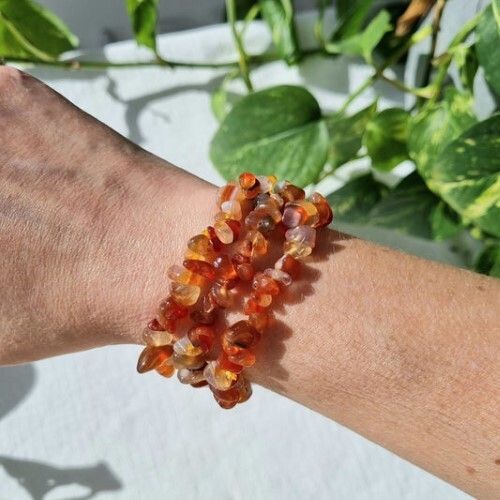 Orange Moonstone Chips Bracelet - Chips Material, Adjustable Size, Round-shaped, Orange Color | Perfect For Love, Friendship, And Gift-giving Occasions