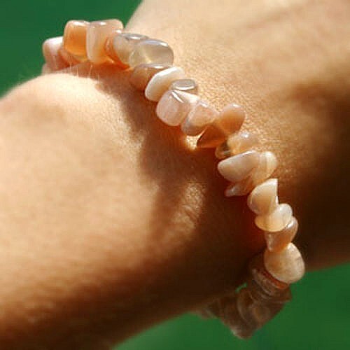 Orange Moonstone Chips Bracelet - Chips Material, Adjustable Size, Round-shaped, Orange Color | Perfect For Love, Friendship, And Gift-giving Occasions