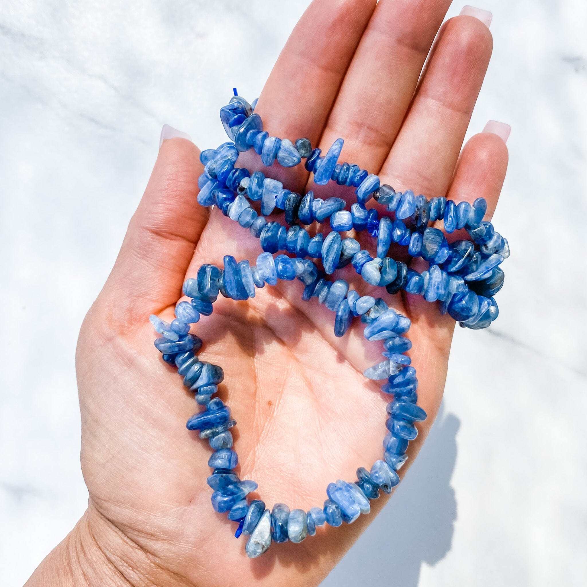 Kyanite Chips Bracelet - Kyanite Material, Adjustable Size, Blue Color | Perfect For Love, Friendship, And Gift-giving Occasions