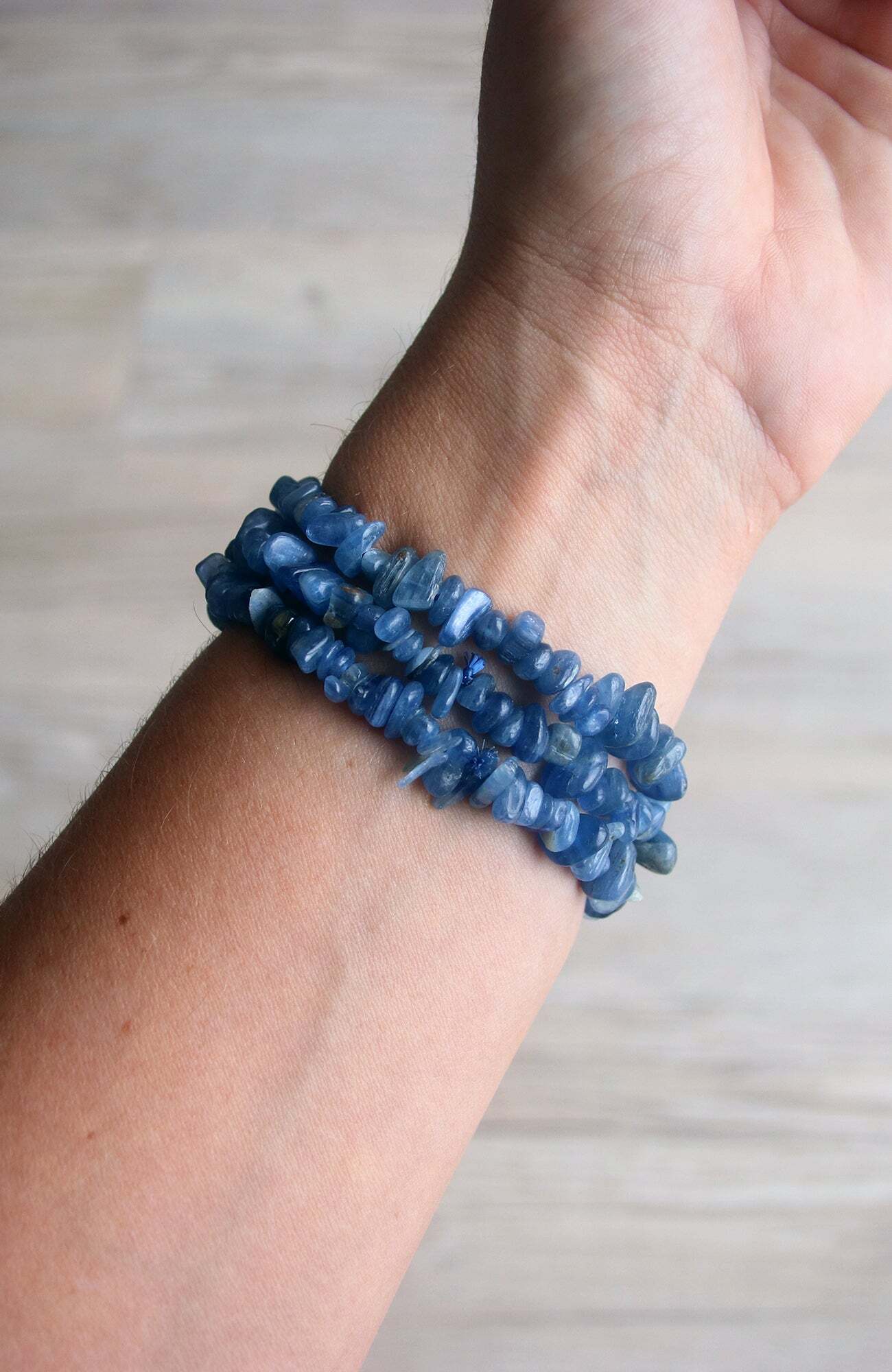 Kyanite Chips Bracelet - Kyanite Material, Adjustable Size, Blue Color | Perfect For Love, Friendship, And Gift-giving Occasions