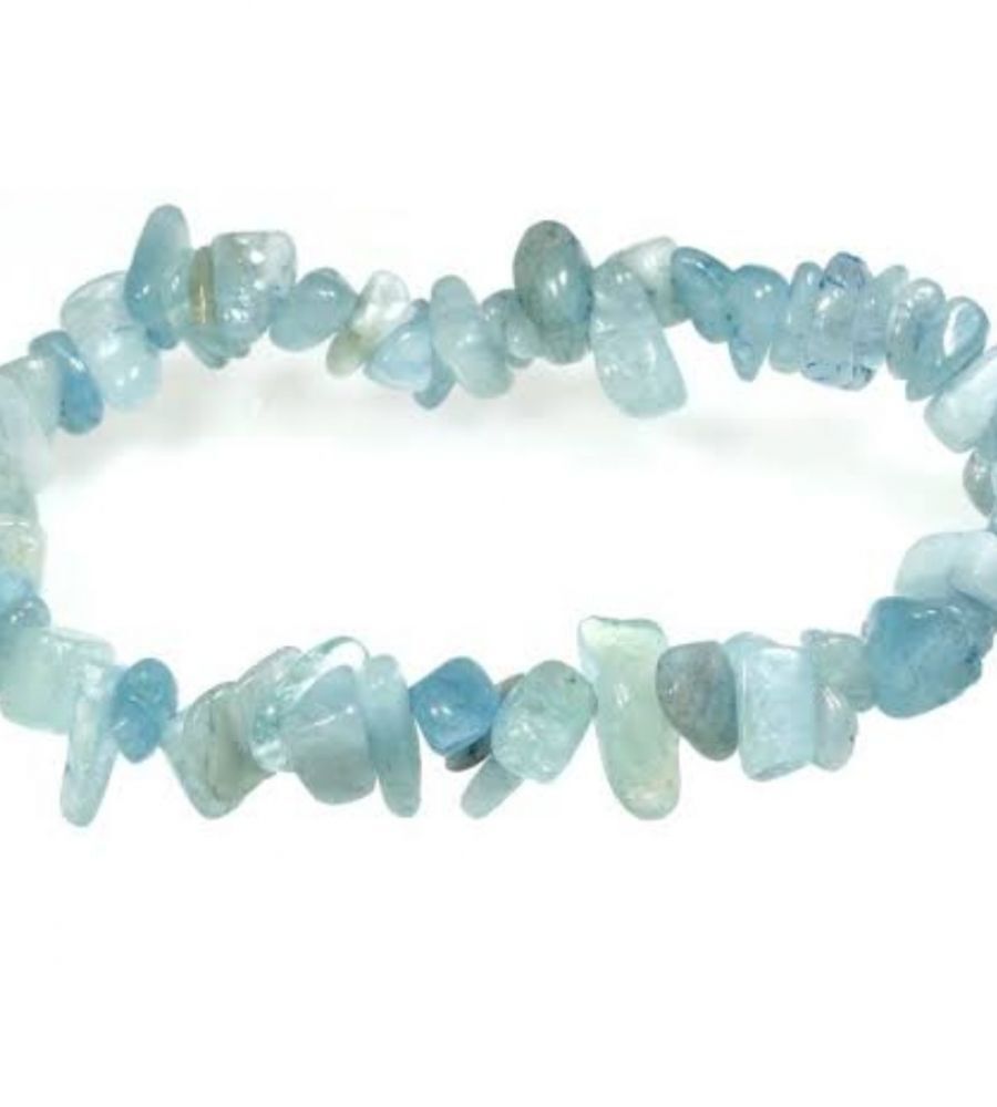 Blue Aquamarine Chips Bracelet - Natural Gemstone, Round Shape, Beautiful Blue Color | Perfect For Love, Friendship, And Gifting Occasions