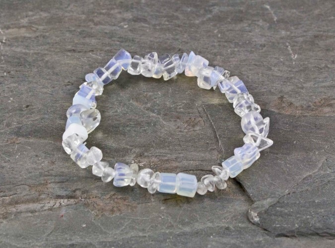 Opalite Gemstone Chips Bracelet - Color: Blue