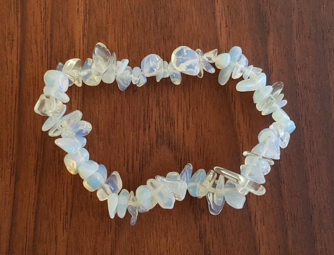 Opalite Gemstone Chips Bracelet - Color: Blue