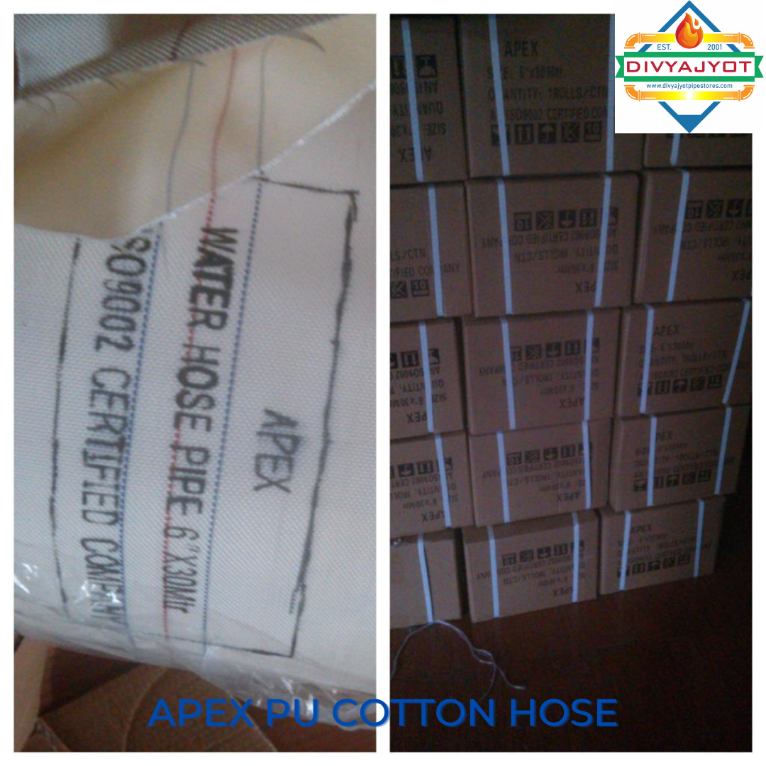 Rubber Canvas Hose - Heavy Duty, 30 Meters Length | White Color, Lightweight, Fire Fighting Application