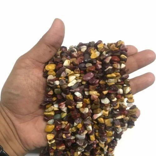 Botswana Agate Stone Chips Strand - Multi-color Round Beads | Ideal For Creative Jewelry Making