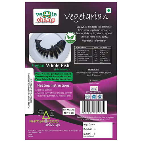 Vegan Whole Fish Ingredients: As Per Required Ingredients