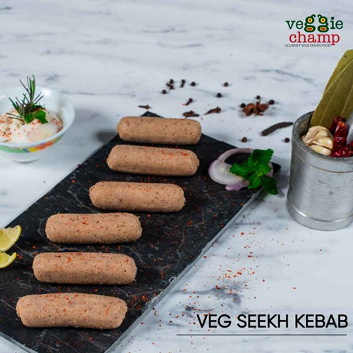 Veg Seekh Kebab - 200g, Spicy Taste With Textured Soya, Potatoes, And Peas, Customizable Packaging