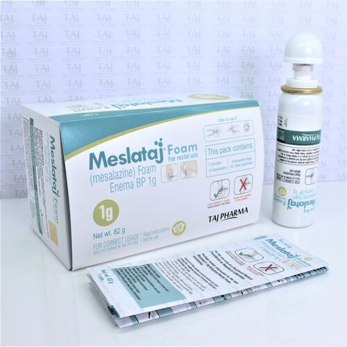 Mesalazine Foam Enema Bp 1gm - Rectal Foam, Anti-inflammatory, 100% Assay, Used For Ulcerative Colitis & Proctitis, Store Below 25a C