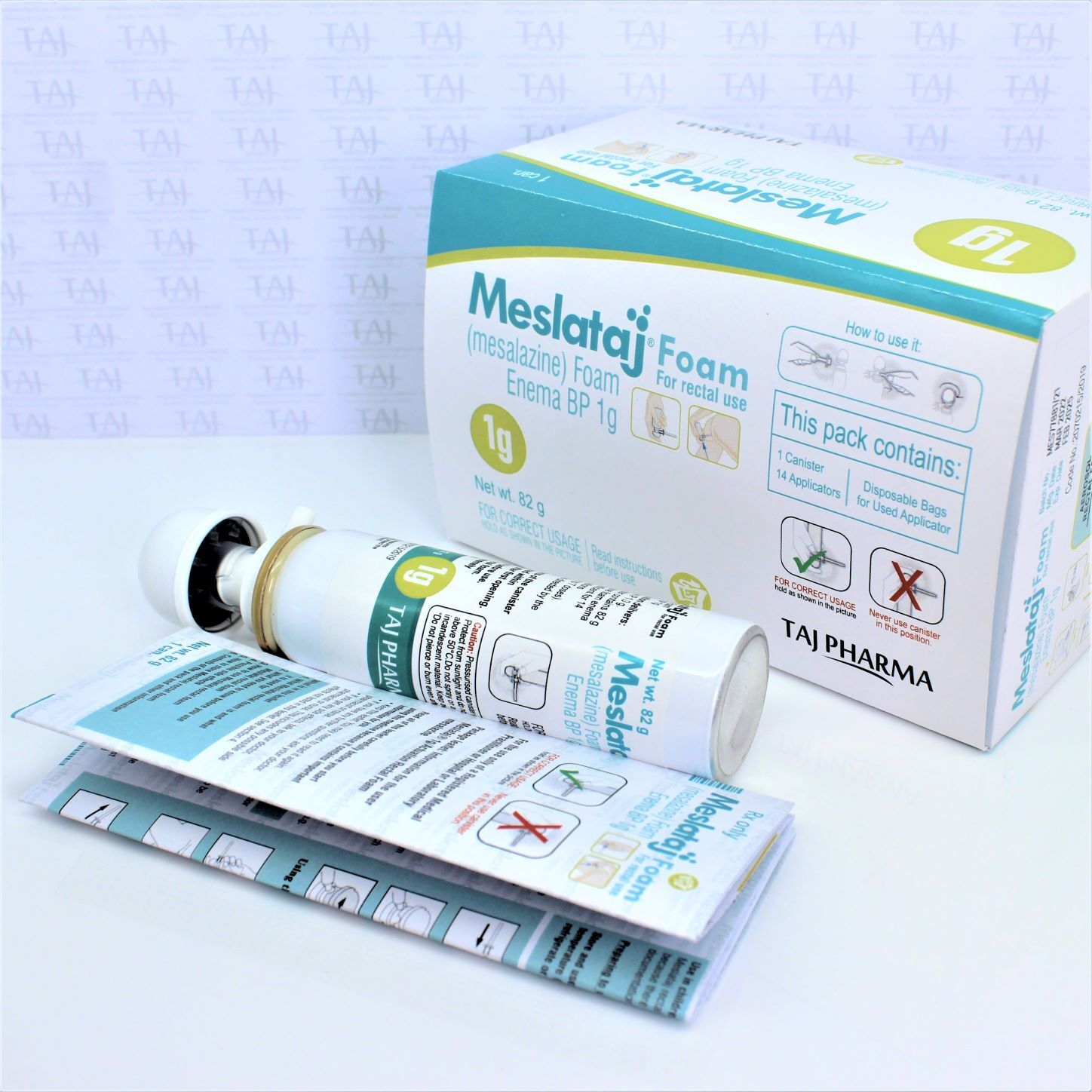 Mesalazine Foam Enema Bp 1gm - Rectal Foam, Anti-inflammatory, 100% Assay, Used For Ulcerative Colitis & Proctitis, Store Below 25a C