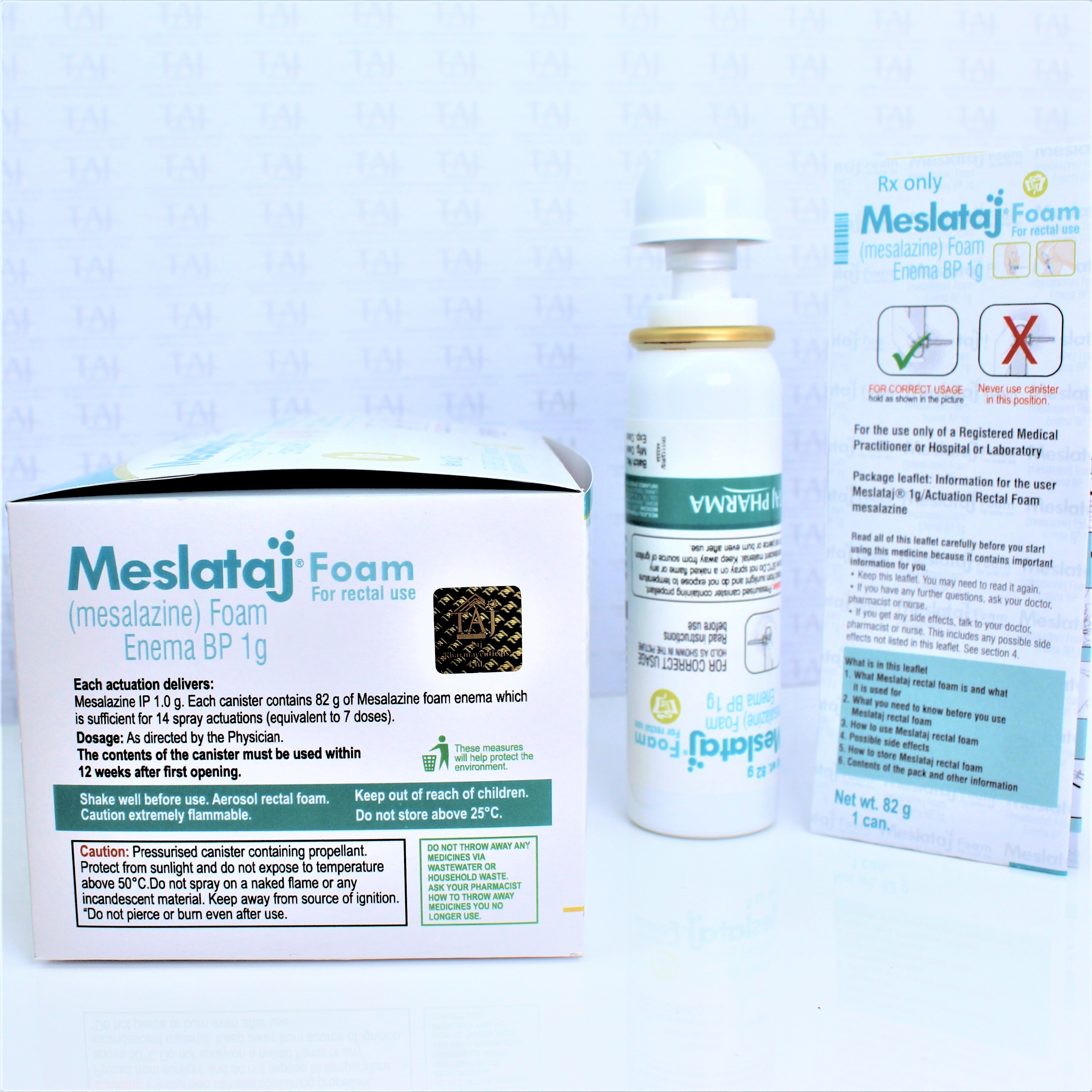 Mesalazine Foam Enema Bp 1gm - Rectal Foam, Anti-inflammatory, 100% Assay, Used For Ulcerative Colitis & Proctitis, Store Below 25a C