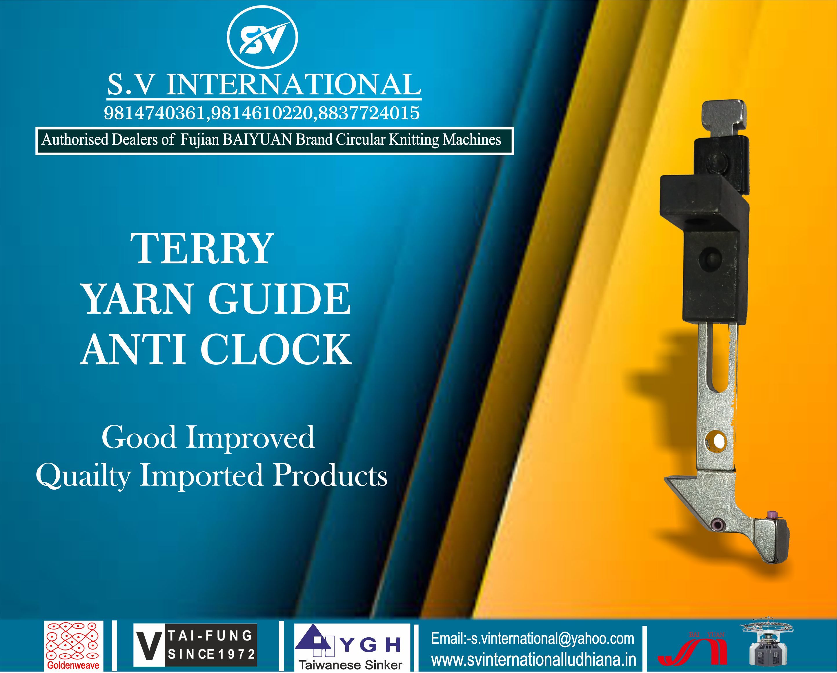 Terry Yarn Guide Anti Clock - Metal & Plastic, 10x5x2 Cm, Black & Silver | Durable Design, Easy Installation, Precise Yarn Control, 1-year Warranty