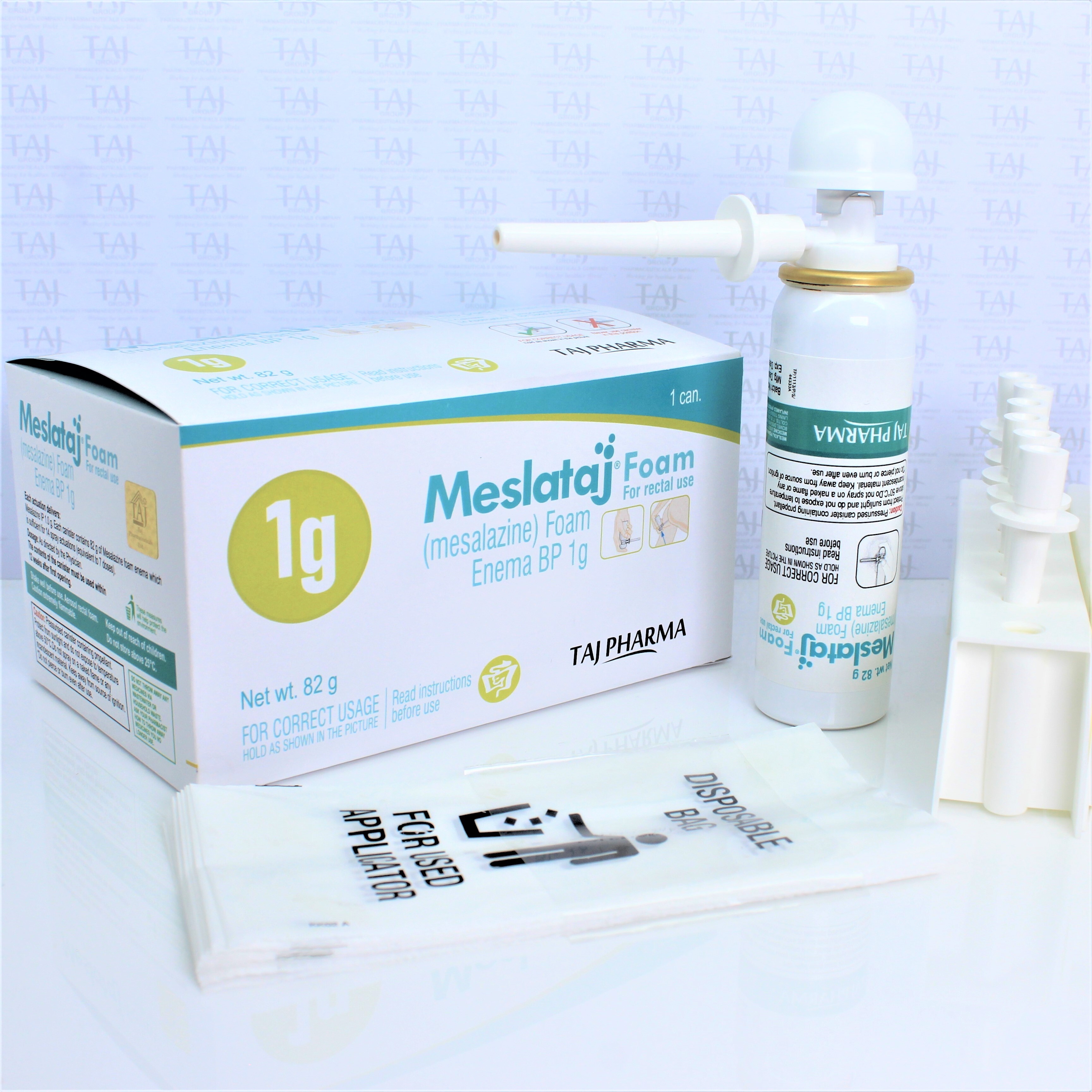 Mesalazine Foam Enema Bp 1gm - Rectal Foam, Anti-inflammatory, 100% Assay, Used For Ulcerative Colitis & Proctitis, Store Below 25a C
