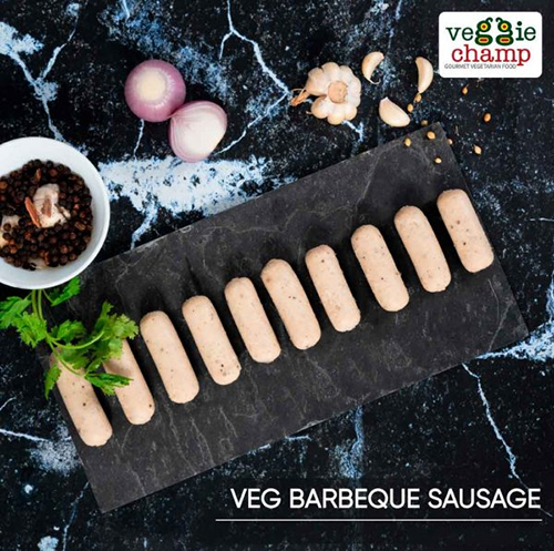 Veg Barbeque Sausage - 180 G | Ingredients: Textured Soya, Milk & Wheat Protein, Baked, Spicy Taste, Custom Bag Packaging