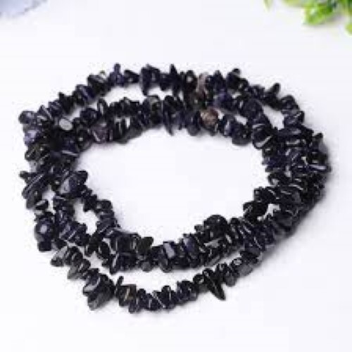 Black Obsidian Gemstone Chips String - Round Shape, Black Color | Ideal For Jewelry Making, Manufacturer, Wholesaler, Supplier, Exporter
