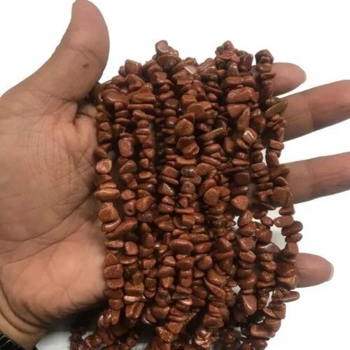 Tiger Eye Stone Chips Strand - Beads Colour: Golden To Red Brown