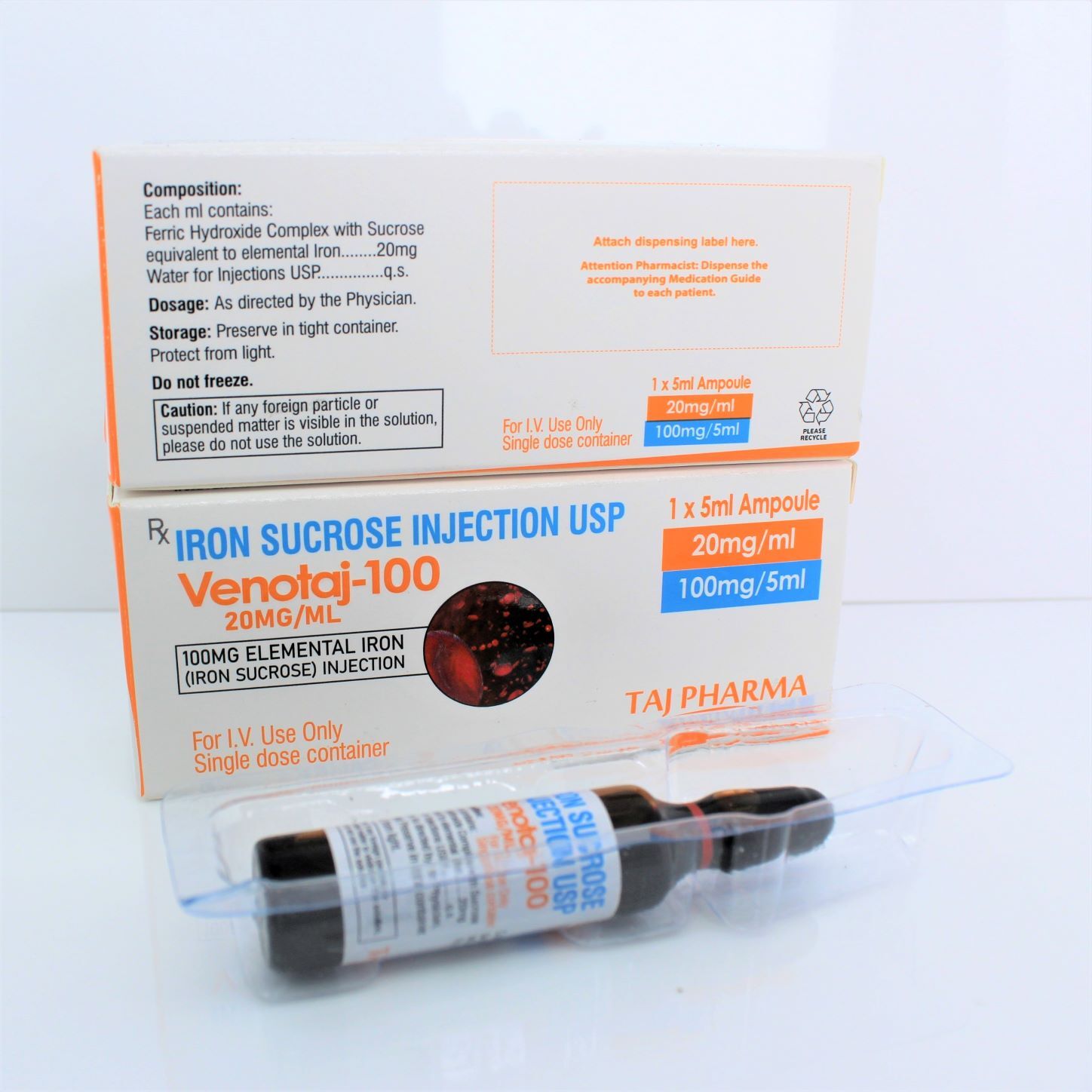 Iron Sucrose Injection Usp 100mg/5ml General Medicines