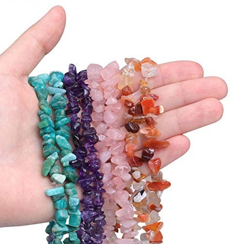 Rose Quartz Gemstone Chips Strands - Beads Colour: Transparent
