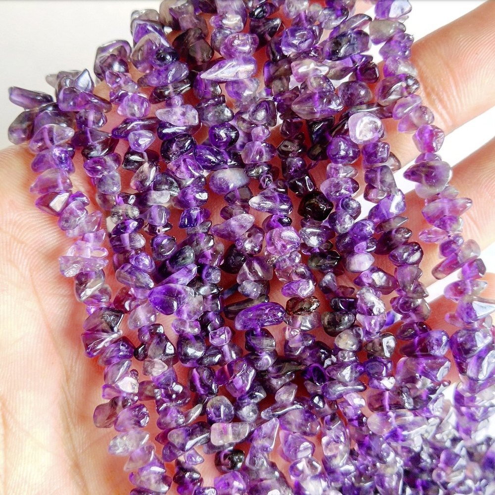 Rose Quartz Gemstone Chips Strands - Beads Colour: Transparent