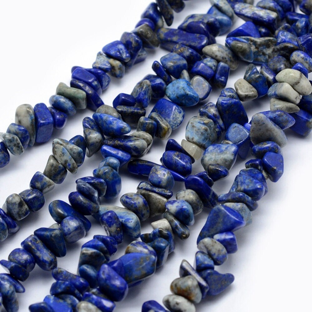 Lapis Lazuli Chips Beads Strands - Round Shape, Blue Color | Natural Lapis Lazuli Gemstone, Perfect For Crafting And Jewelry Making