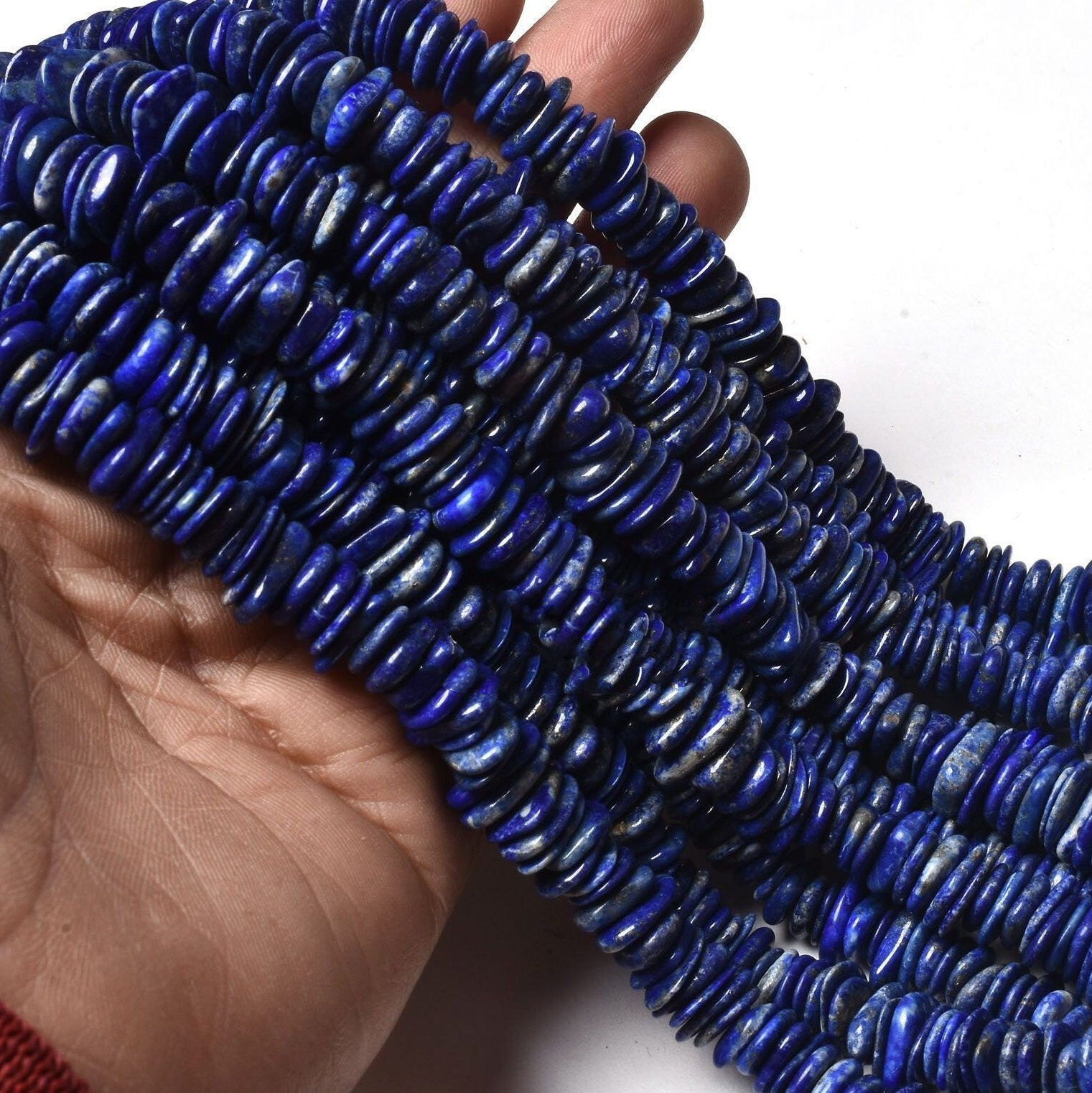 Lapis Lazuli Chips Beads Strands - Round Shape, Blue Color | Natural Lapis Lazuli Gemstone, Perfect For Crafting And Jewelry Making