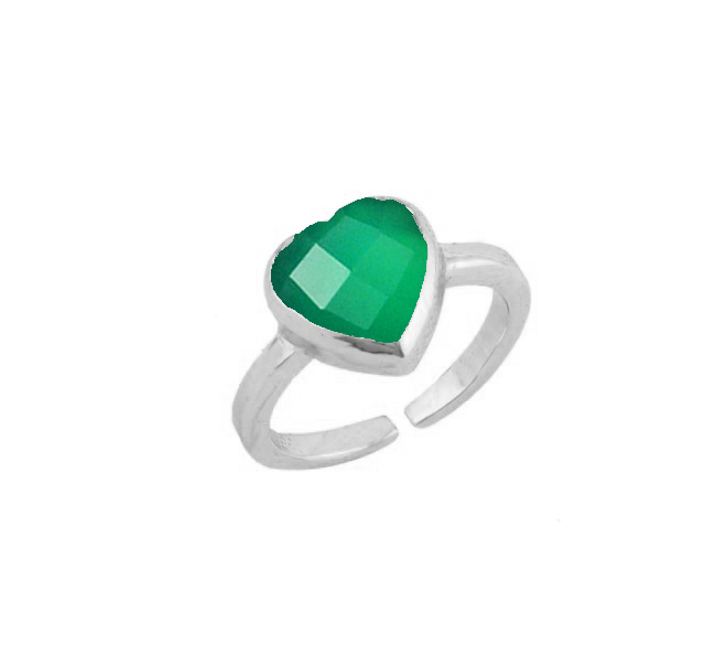 Natural Gemstone Gold Vermeil Adjustable Ring - 10mm Heart Shape 925 Sterling Silver Bezel Setting For Unisex Engagement And Gift Occasions