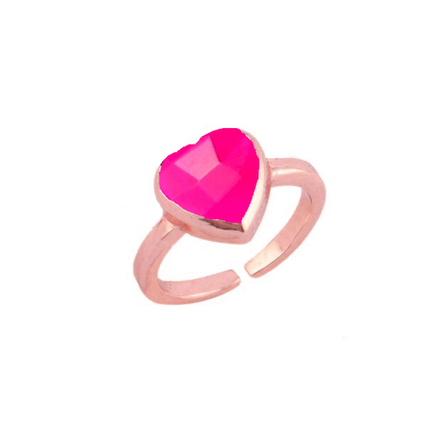 Natural Gemstone Gold Vermeil Adjustable Ring - 10mm Heart Shape 925 Sterling Silver Bezel Setting For Unisex Engagement And Gift Occasions