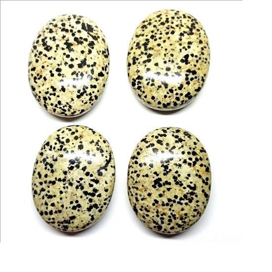Beautiful Dalmatian Jasper Gemstone Palm Stone - Material: Agate