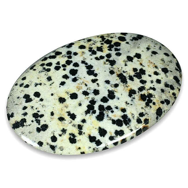 Beautiful Dalmatian Jasper Gemstone Palm Stone - Material: Agate