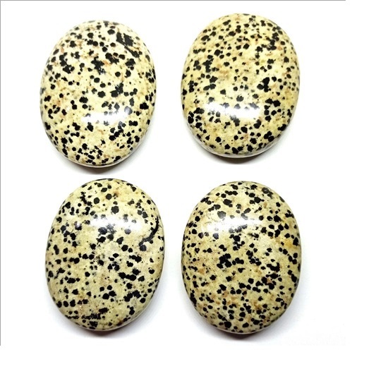 Beautiful Dalmatian Jasper Gemstone Palm Stone - Material: Agate