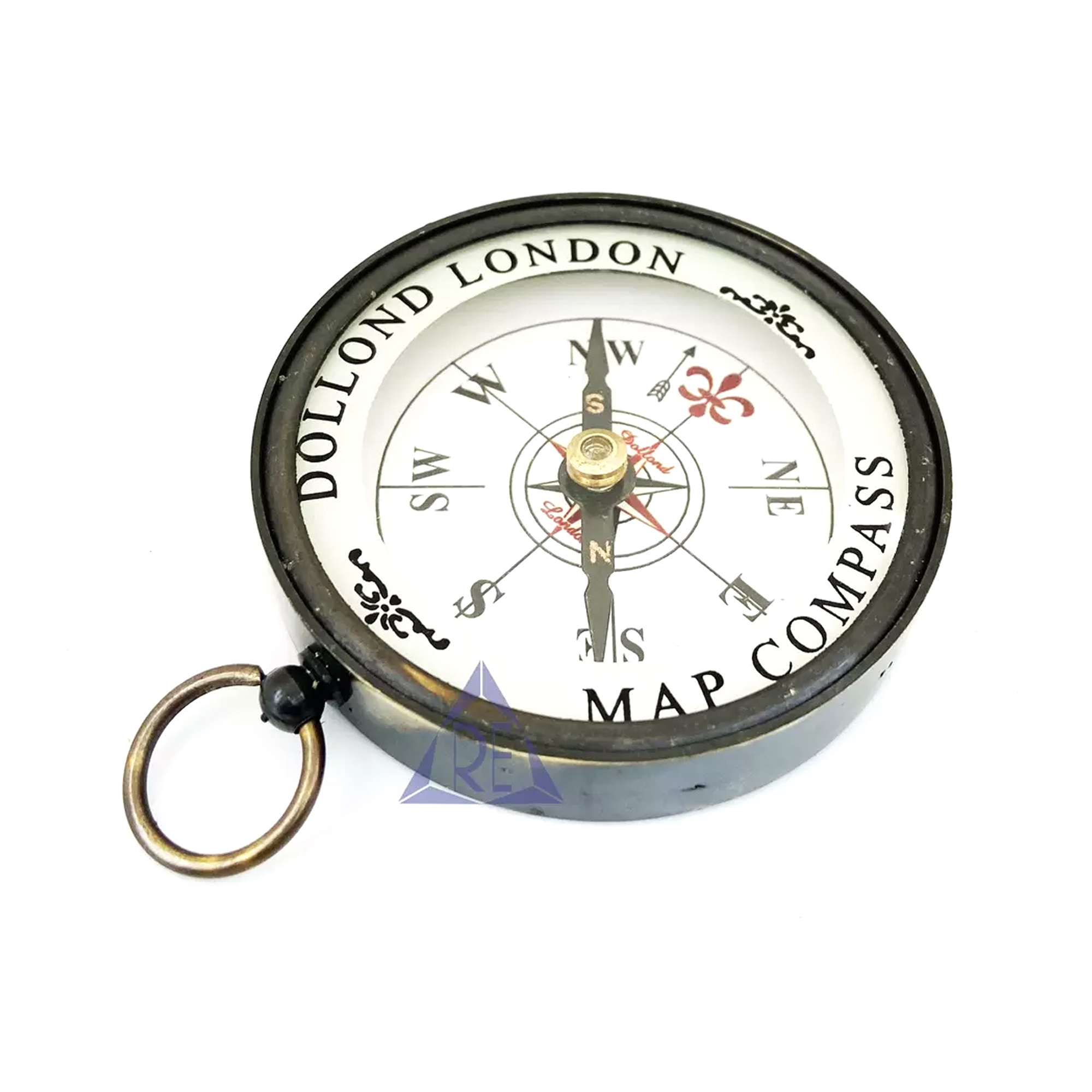 Black Prismatic Engineers Lensatic Map Compass Dollond London Compass Personalized Vintage Nautical Handheld Compass