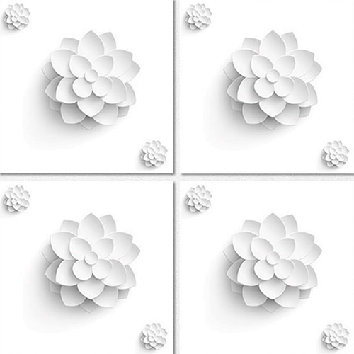 Fancy Glossy Finish 3d Series Tiles - Ceramic Material, Polished Surface Treatment, Glossy White Finish | Ideal For Interior Designs And Aesthetic Spaces