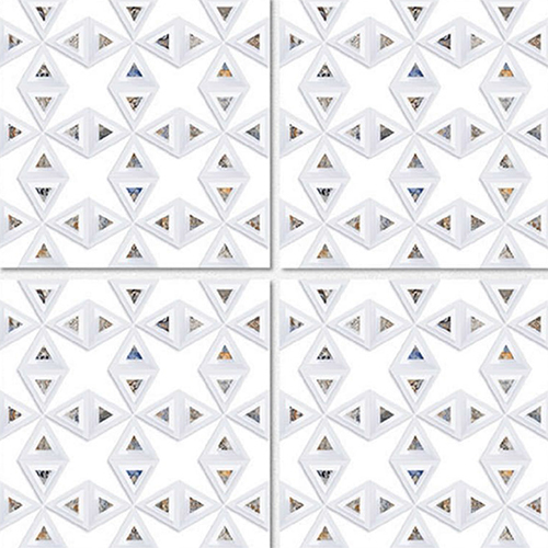 Fancy Glossy Finish 3d Series Tiles - Ceramic Material, Polished Surface Treatment, Glossy White Finish | Ideal For Interior Designs And Aesthetic Spaces