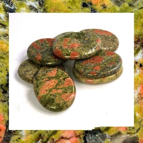 Beautiful High Quality Unakite Gemstone Palm Stone - Material: Agate