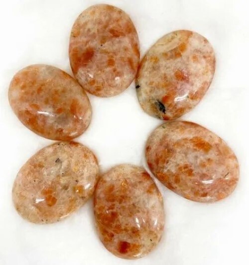Beautiful Sunstone Gemstone Palm Stone - Material: Agate