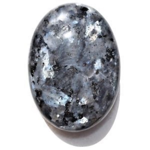 Beautiful Larvikite Gemstone Palm Stone - Agate Material, 65x45 Mm Size, Gray Color | Natural Oval Cut, 1 Kilogram Weight