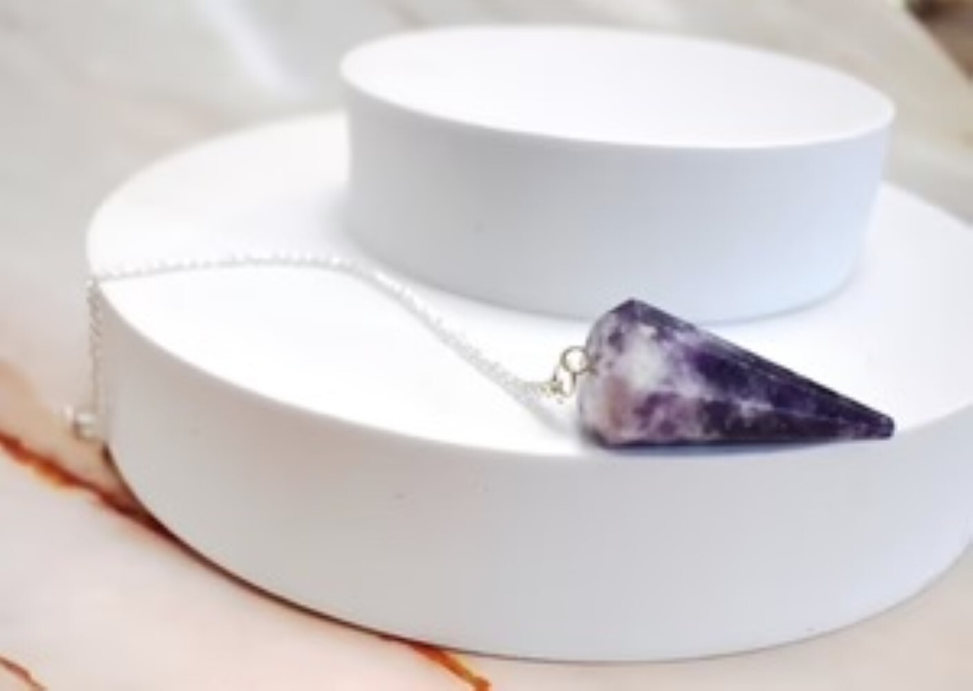 Lepidolite Dowsing Cone Pendulum - 2 Inch Size, Purple Gemstone With Soothing Properties And Emotional Healing Benefits