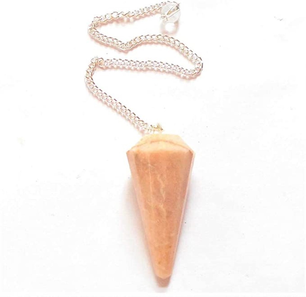 Peach Moon Stone Gemstone Dowsing Cone Pendulum - Moon Stone Gemstone, 2 Inch Size, Beautiful Peach Color, Weighs 20 Grams | Ideal For Divination And Dowsing