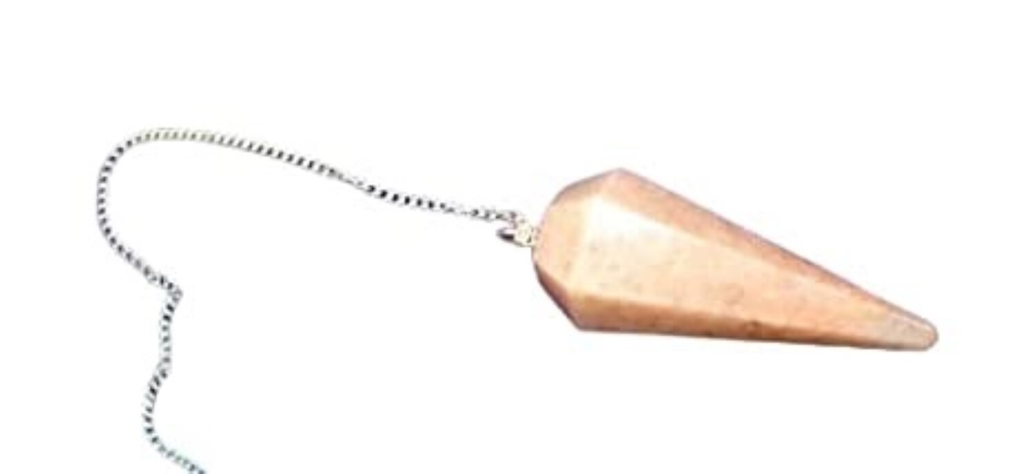 Peach Moon Stone Gemstone Dowsing Cone Pendulum - Moon Stone Gemstone, 2 Inch Size, Beautiful Peach Color, Weighs 20 Grams | Ideal For Divination And Dowsing