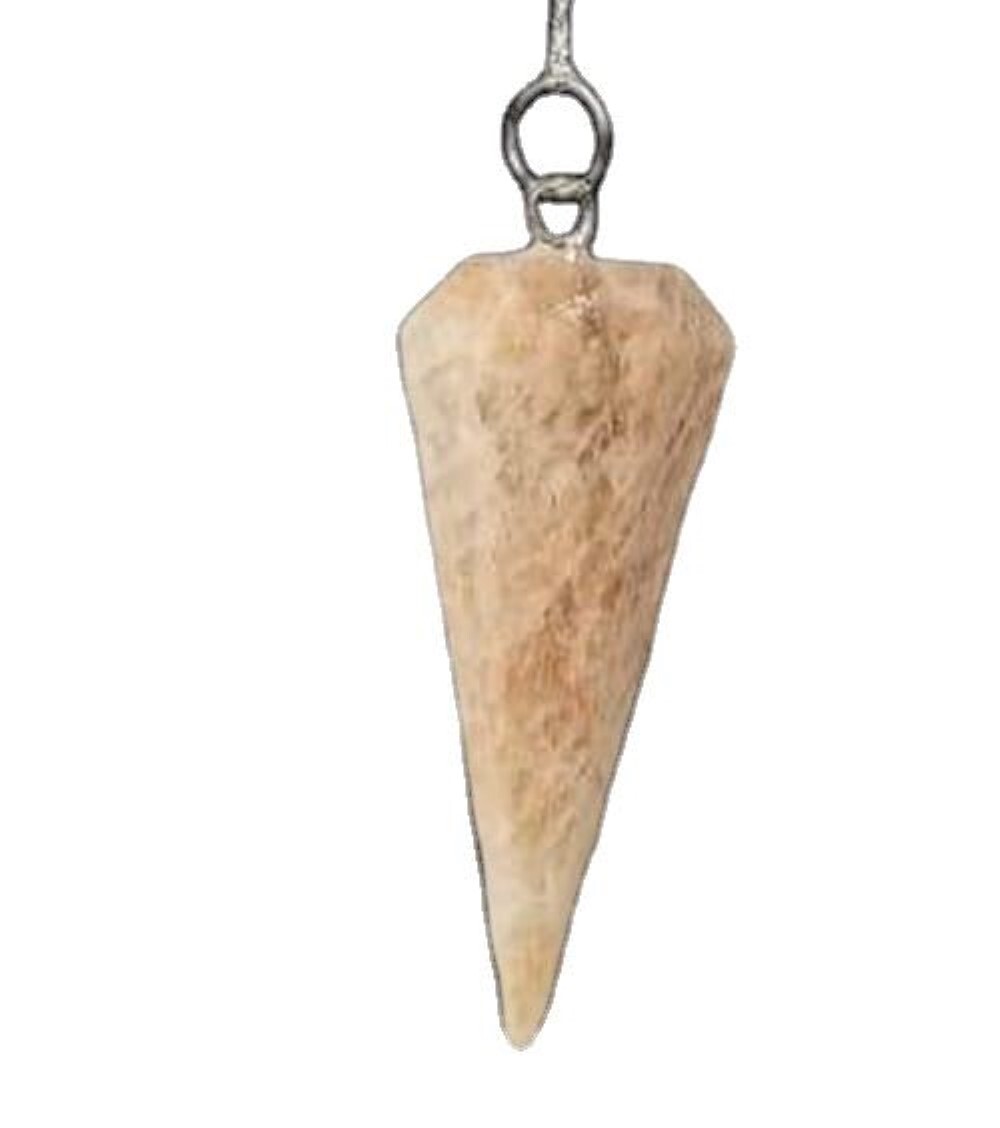 Peach Moon Stone Gemstone Dowsing Cone Pendulum - Moon Stone Gemstone, 2 Inch Size, Beautiful Peach Color, Weighs 20 Grams | Ideal For Divination And Dowsing