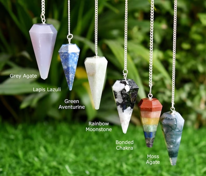Multy Gemstone Dowsing Cone Pendulum - Multicolor Gemstone, 2 Inch Size, 20 Grams Weight | Suitable For Beginners, Ideal For Dowsing And Divination