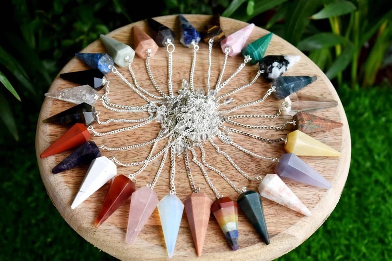 Multy Gemstone Dowsing Cone Pendulum - Multicolor Gemstone, 2 Inch Size, 20 Grams Weight | Suitable For Beginners, Ideal For Dowsing And Divination