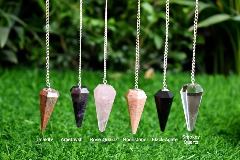 Multy Gemstone Dowsing Cone Pendulum - Multicolor Gemstone, 2 Inch Size, 20 Grams Weight | Suitable For Beginners, Ideal For Dowsing And Divination