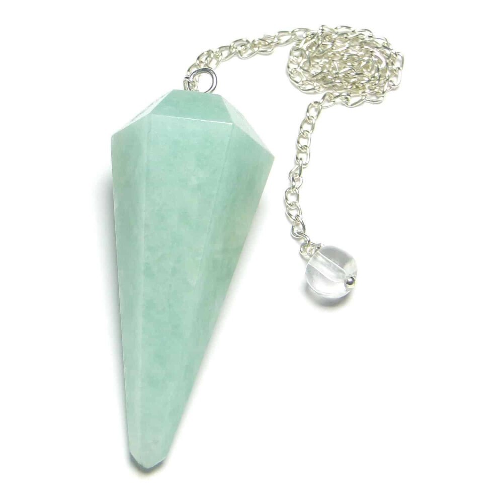 Amazonite Gemstone Dowsing Cone Pendulum - 2 Inch, Green Color, 20 Grams Weight | Ideal For Dowsing And Jewelry Use