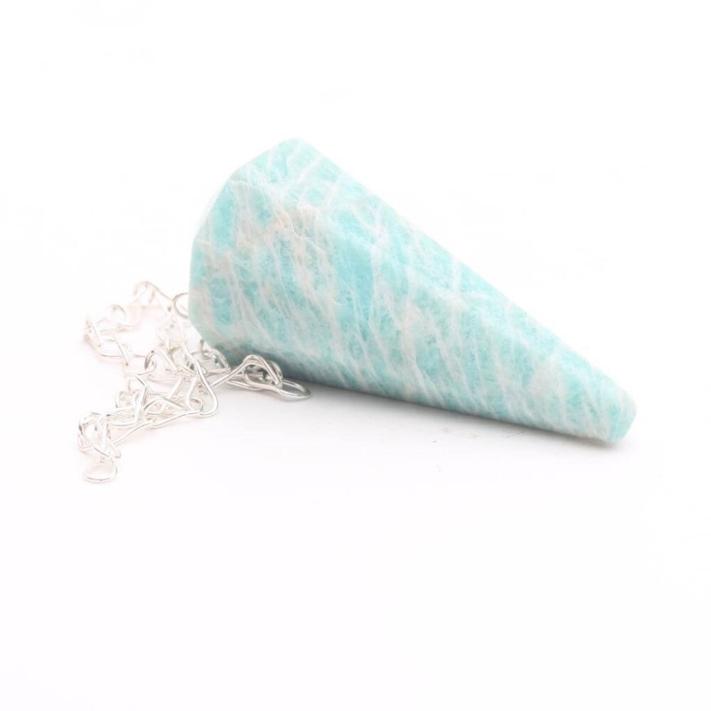 Amazonite Gemstone Dowsing Cone Pendulum - 2 Inch, Green Color, 20 Grams Weight | Ideal For Dowsing And Jewelry Use