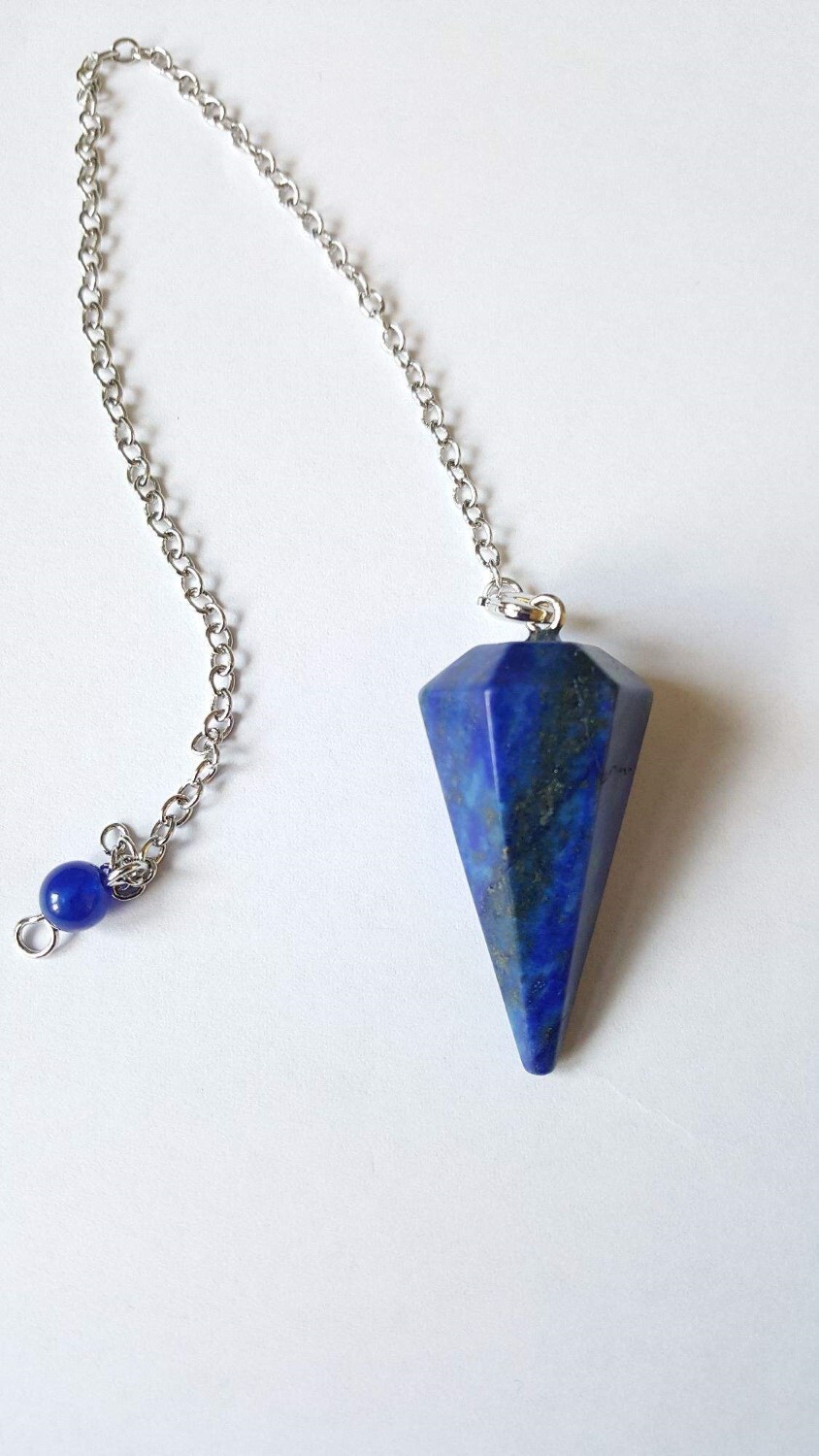 High Quality Lapis Lazuli Gemstone Dowsing Cone Pendulum - 2 Inch, Blue Stone, 20 Grams | Enhanced Intuition & Sensitivity For Beginners