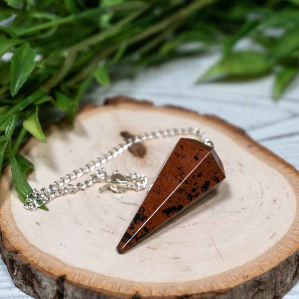 High Polished Mahogany Gemstone Dowsing Cone Pendulum - Red Gemstone, 2 Inch Size, 20 Grams Weight | Suitable For Beginners, Energy Healing, Intuition Enhancement