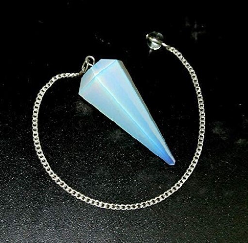 Natural Opalite Gemstone Dowsing Cone Pendulum - 2 Inch, White Color, 20 Grams | Ideal For Dowsing, Lightweight, Enhances Energy Flow