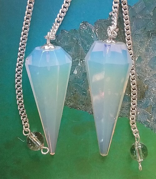 Natural Opalite Gemstone Dowsing Cone Pendulum - 2 Inch, White Color, 20 Grams | Ideal For Dowsing, Lightweight, Enhances Energy Flow