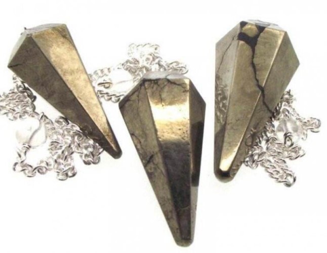 High Polished Pyrite Gemstone Dowsing Cone Pendulum - 2 Inch, Gold Gray Color, 20 Grams Weight | Spiritual Healing, Mental Clarity, Creativity Enhancement